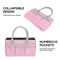 JJRING Craft and Art Tote - 600D Pink Nylon Fabric Art Sewing Organizer Bag with Pockets - for Craft, Scrapbooking, Medical, and Office Supplies Storage